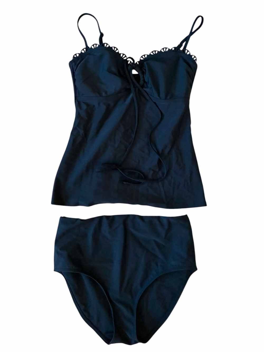 Fantasizer Black Two-Piece Tankini Swim Set High Waist Bottoms Women's Small